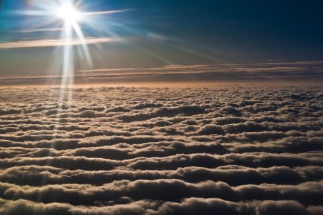 Sunrise over the clouds